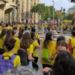 اللحظة الأخيرة من إضراب المعلمين في كاتالونيا على الهواء مباشرة