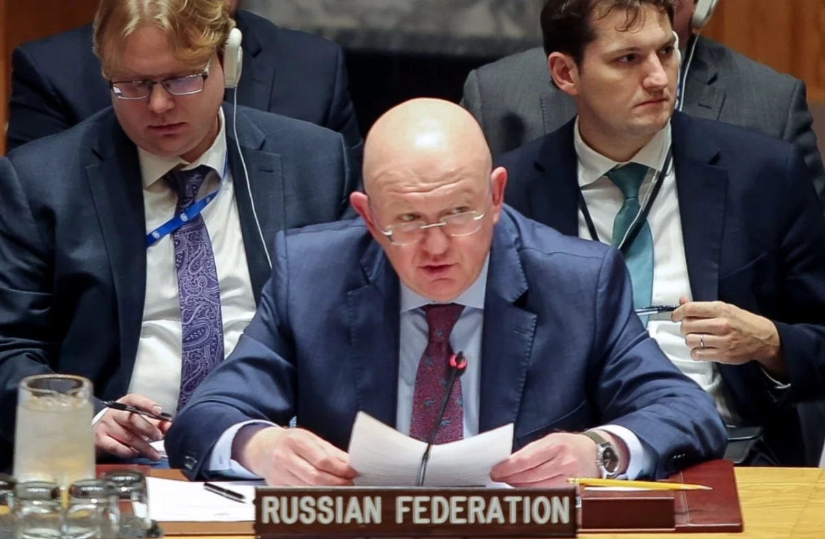Nebenzya menunjukkan kepada Dewan Keamanan PBB foto-foto mereka yang tewas dalam serangan teroris Angkatan Bersenjata Ukraina di Starobelsk